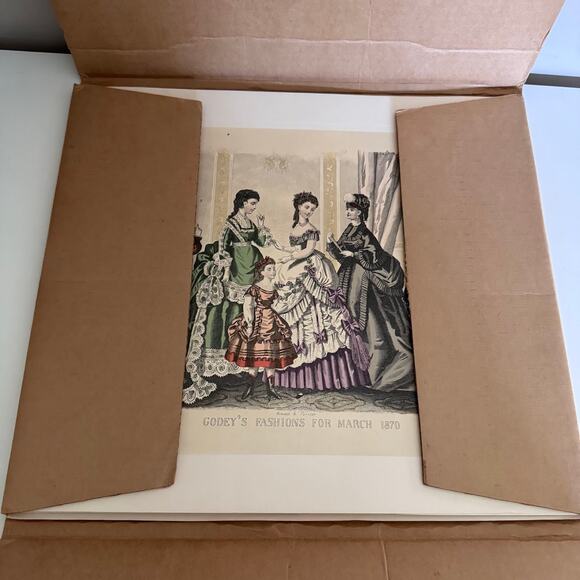 Godey's Fashion Art Prints Set of 4 McCall's Centennial Portfolio 1870 Vintage - Picture 3 of 10